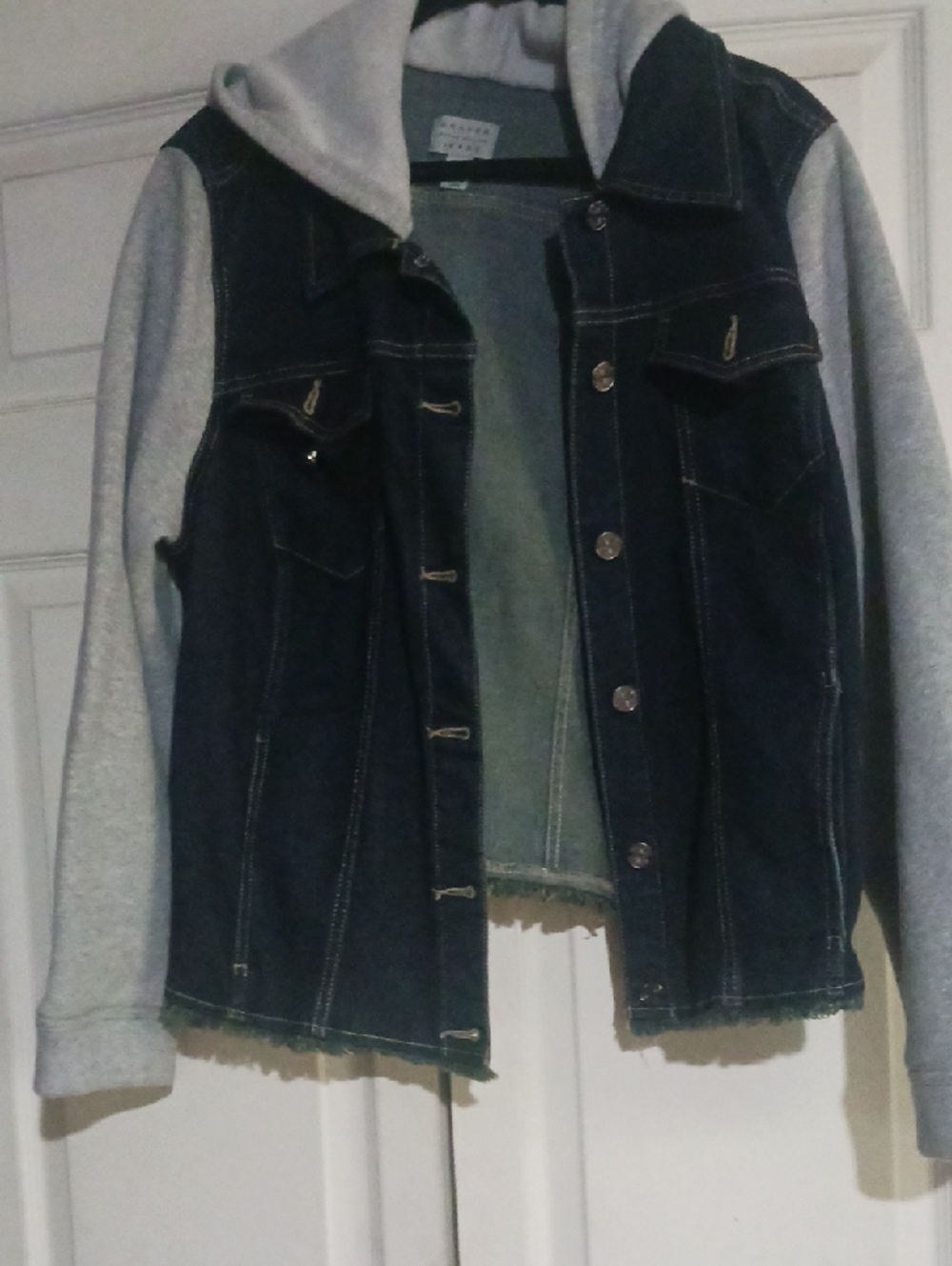 Susan Graver Blue Denim Jacket with Cream Sherpa Trim